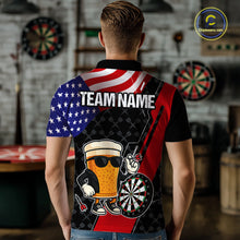 Load image into Gallery viewer, Funny Beer American Flag Darts Shirt For Men Custom Patriotic Darts Team Jersey Polo &amp; 1/4 Zip TDM6062