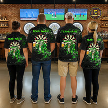 Load image into Gallery viewer, Green Grunge Funny Alligator Darts Shirt For Women Custom Darts Jersey Polo &amp; 1/4 Zip, Darts Gifts TDM6373