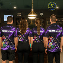Load image into Gallery viewer, Purple 9 Ball Thunder Lightning Billiard Shirts For Men Custom Pool Team Jersey Polo &amp; 1/4 Zip TDM5979