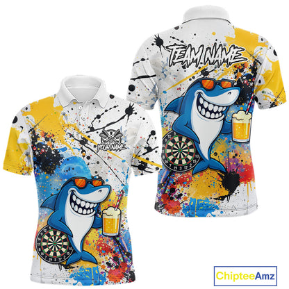 Personalized Funny Shark Colorful Darts Shirt For Men Custom Darts Jersey Team Polo & Quarter Zip TDM5839