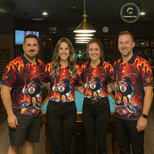 Load image into Gallery viewer, Funny 8 Ball Pool Flaming Billiard Shirt For Men Custom Billiard Team Jersey Polo &amp; 1/4 Zip TDM5900