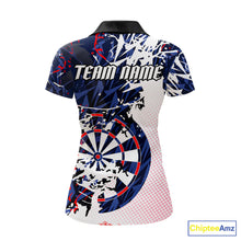 Load image into Gallery viewer, Personalized Paint Splash Darts Shirt For Women Custom Darts Jersey Team Polo &amp; 1/4 Zip |Red TDM6063