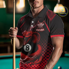 Load image into Gallery viewer, Personalized Red 8 Ball Lightning Cobra Snake Men's Billiards Shirts Custom Pool Team Jerseys TDM5197