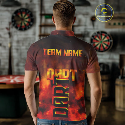 Persionalized Full Flames And Smokes Dart Shirts For Men, Dart Team Jerseys NYN0077