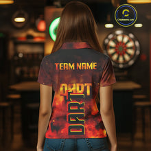 Load image into Gallery viewer, Persionalized Full Flames And Smokes Dart Shirts For Women, Dart Team Jerseys NYN0077
