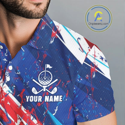 Funny Parrot Golfer Blue & Red Golf Polo Shirts For Men Custom Parrot Golf Team Outfit Golf Gifts NYN3966