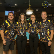 Load image into Gallery viewer, Black And Yellow Tiger Crown 8 Ball Pool Billiard Shirt For Women Personalized Billiard Team Apparel NYN2632