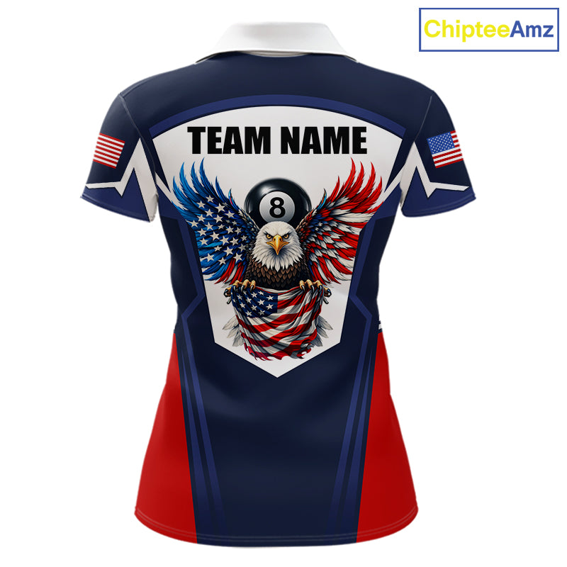250 Years Freedom Eagle 8 Ball 9 Ball Pool Women Billiard Shirt Custom American Flag Billiard Apparel NYN2634