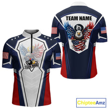 Load image into Gallery viewer, 250 Years Freedom Eagle 8 Ball 9 Ball Pool Men Billiard Shirt Custom American Flag Billiard Apparel NYN2634