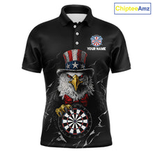 Load image into Gallery viewer, Custom Patriotic Funny Eagle Dartboard Men Darts Polo &amp; Quarter-Zip Shirt Personalized Dart Jerseys NYN2771