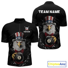 Load image into Gallery viewer, Red Dripping Patriotic Funny Eagle 8 Ball Men Billiard Pool Shirt Personalized Billiard Team Jerseys NYN2772