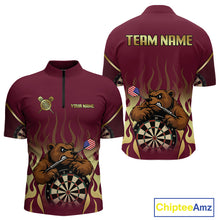 Load image into Gallery viewer, US Flag Dart Arrow Custom Brown Bear Dart Shirt For Men, Dart Team Jerseys NYN0091