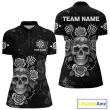 Load image into Gallery viewer, Roses Skull Dart Arrows Women's Grunge Darts Shirt - Custom Name For Darts Jersey NYN0442