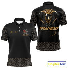 Load image into Gallery viewer, Dark Brown Cobra &amp; Dart Arrow Men's Darts Shirt - Custom Name For Darts Jersey NYN0443