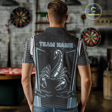 Load image into Gallery viewer, Flame Darts &amp; Scorpion Men's Darts Shirt - Custom Name For Steel Blue Darts Jersey NYN0454