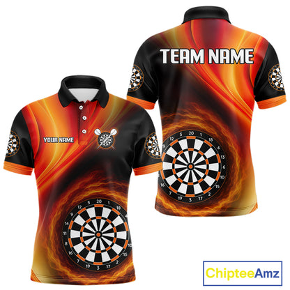 Circle Flame Dartboard Custom Orange Dart Shirt For Men, Dart Team Jerseys NYN0102
