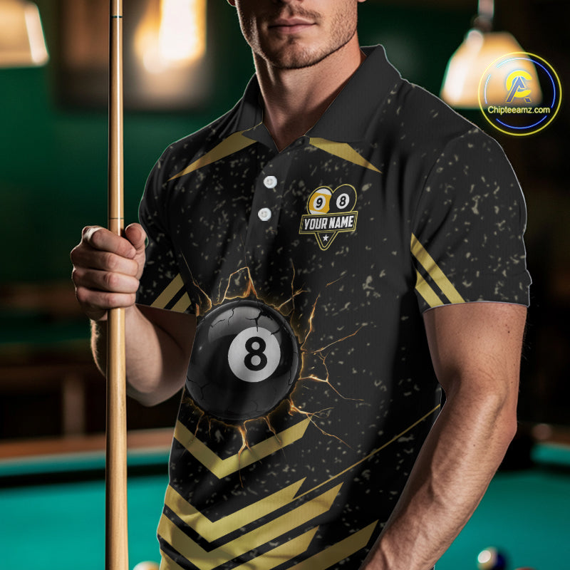 Orange Grunge Grim Reaper Billiard Ball Pool Custom Men Billiard Shirts, Billiard Team Jerseys NYN3020