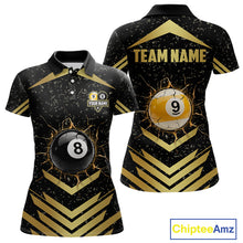 Load image into Gallery viewer, Orange Grunge Grim Reaper Billiard Ball Pool Custom Women Billiard Shirts, Billiard Team Jerseys NYN3020