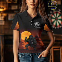 Load image into Gallery viewer, Full Moon Ninja &amp; Dart Arrows Women's Darts Shirt - Custom Name For Darts Jersey NYN0472