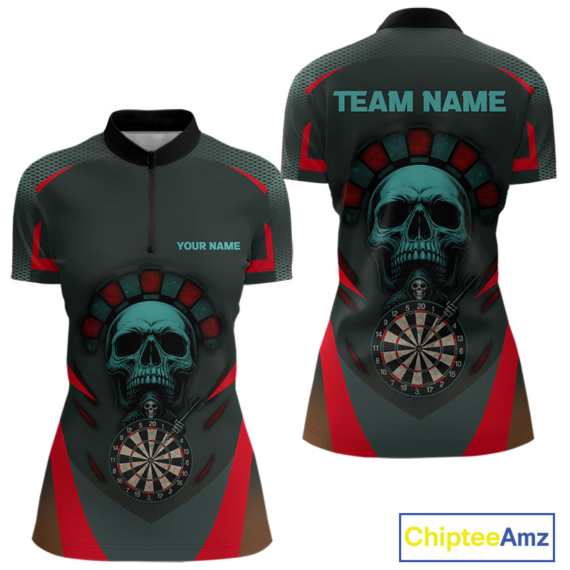 Spartan Skull Style Warrior Women's Darts Team Shirt - Personalized Name For Players NYN0463