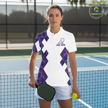 Load image into Gallery viewer, Custom Purple Galaxy Dragon Holographic Pickleball Ball Jerseys Women Pickleball Team Shirts NYN2161