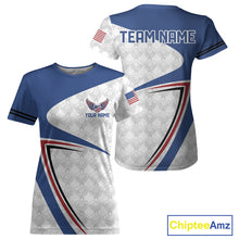 Load image into Gallery viewer, Custom US Flag Patriotic Pickleball League Jerseys For Women Wings Pickleball Ball Shirts NYN2163