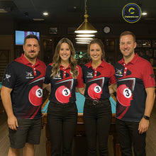 Load image into Gallery viewer, Red Crack Ball Pool Women Billiard Polo &amp; 1/4-Zip Shirt Personalized Balls Billiard Gifts NYN2413