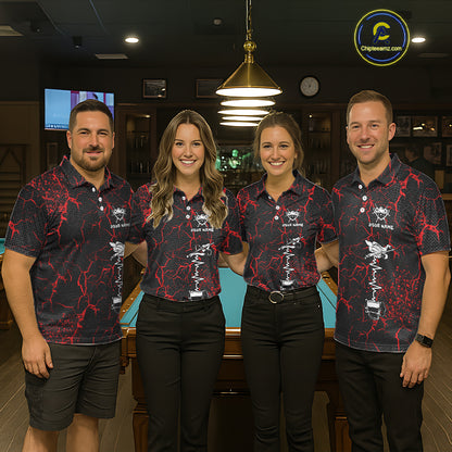 Funny Beer 8 Ball Pool Team Shirt Personalized Women Billiard Polo & 1/4-Zip Attire Gifts|Red NYN2420