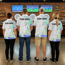 Load image into Gallery viewer, Personalized Green Blue Holographic Dartboard Pattern Women Darts Polo &amp; 1/4-Zip Shirts Dart Team Jerseys NYN2812
