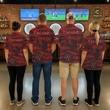 Load image into Gallery viewer, Custom Red Grunge Wolf Torn Dartboard Men Darts Quarter-Zip Shirt Wolf Dart League Jerseys NYN2166