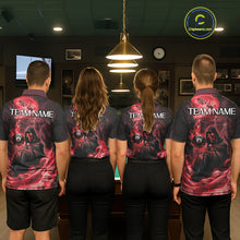 Load image into Gallery viewer, Grim Reaper Red Flames 8 Ball Pool Women Polo &amp; 1/4-Zip Shirt Personalized Skull Billiard Gifts NYN2433