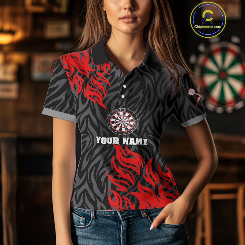 Red-Black Wolf Dartboards Custom Wolf Dart Shirt For Women, Dart Team Jerseys NYN0238