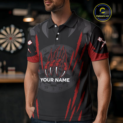 Black And Red Dartboards Custom Wolf Dart Shirts For Men, Dart Team Jerseys NYN0241