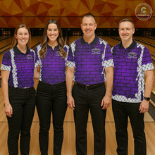 Load image into Gallery viewer, Purple Brick-Wall Fierce Bulldog Men Bowing Team Shirt Personalized Bowling Jersey For Bowlers NYN3195