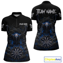 Load image into Gallery viewer, Black Smokes Eagle Chain Blue Grunge Dartboard Custom Women Darts Quarter-Zip Shirt Dart Jerseys NYN1909