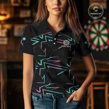 Load image into Gallery viewer, Blue And Pink Lines Human Plays Darts 1/4-Zip Shirts For Women Personalized Dart Team Jerseys NYN2448