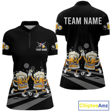 Load image into Gallery viewer, Funny Beer Couple Play Pool 8 Ball Women's Billiard Team Shirt Custom Billiard Polo &amp; 1/4 Zip Attire NYN2666