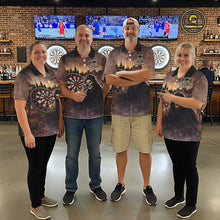 Load image into Gallery viewer, Graffiti Grunge Grim Reaper Red Dartboard Dart Polo Shirts For Men Custom Dart Team Shirts NYN2674