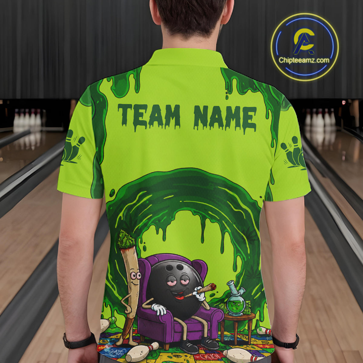 Smoking Funny Ball & Pins Bowling Shirt For Men Personalized Bowling Team Tournament Jersey NYN3749