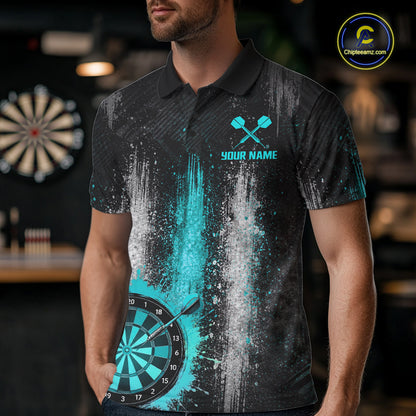 White And Teal Splatter Dart Shirt For Men Personalized Splash Dart Team Outfits Jerseys NYN4063