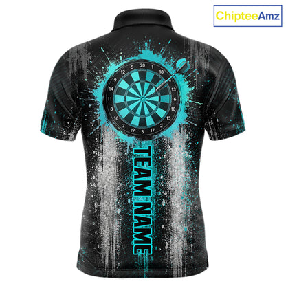 White And Teal Splatter Dart Shirt For Men Personalized Splash Dart Team Outfits Jerseys NYN4063