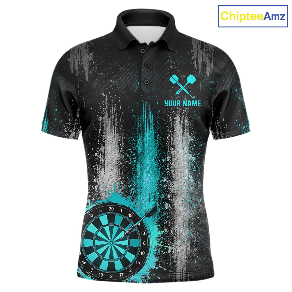 White And Teal Splatter Dart Shirt For Men Personalized Splash Dart Team Outfits Jerseys NYN4063