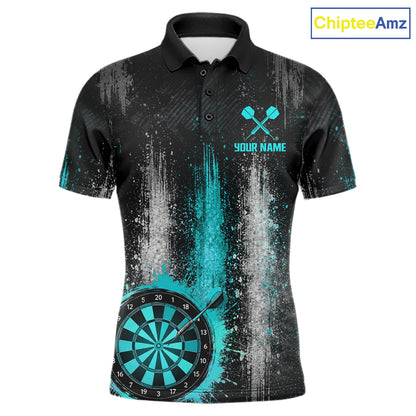 White And Teal Splatter Dart Shirt For Men Personalized Splash Dart Team Outfits Jerseys NYN4063