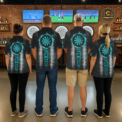 White And Teal Splatter Dart Shirt For Men Personalized Splash Dart Team Outfits Jerseys NYN4063