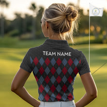 Load image into Gallery viewer, Womens American Flag Golf Shirts Patriotic Golf Jersey Custom Black Ball Golf Clothing, Golf Gifts NYN3053