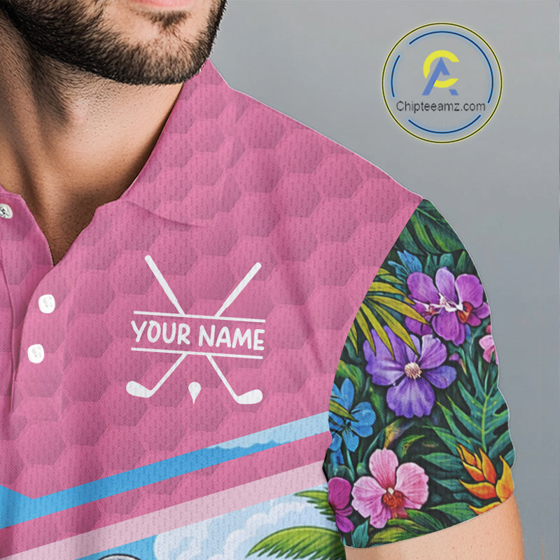 Tropical Funny Parrot Polo Golf Shirts For Men Custom Parrot Golf Team Attire For Golfers NYN3059