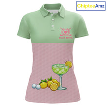 Load image into Gallery viewer, Tropical Funny Flamingo Polo Golf Shirts For Women Custom Pink &amp; Green Golf Team Attire For Golfers NYN3062