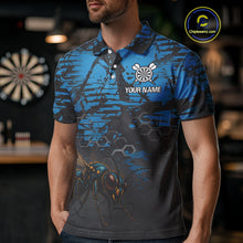 Load image into Gallery viewer, Men's Custom Darts Jersey With Blue Grunge Honeycomb Bee Pattern NYN0282