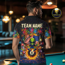 Load image into Gallery viewer, Colorful Splatter Funny Alien Fire 8 Ball Men Billiards Shirt Personalized Pool Balls Billiard Attire NYN2687