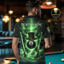 Load image into Gallery viewer, St Patrick's Day Green Smokes Ball 8 Billiards Pool Sticks Shirt For Men Custom Billiard Balls Attire NYN2692